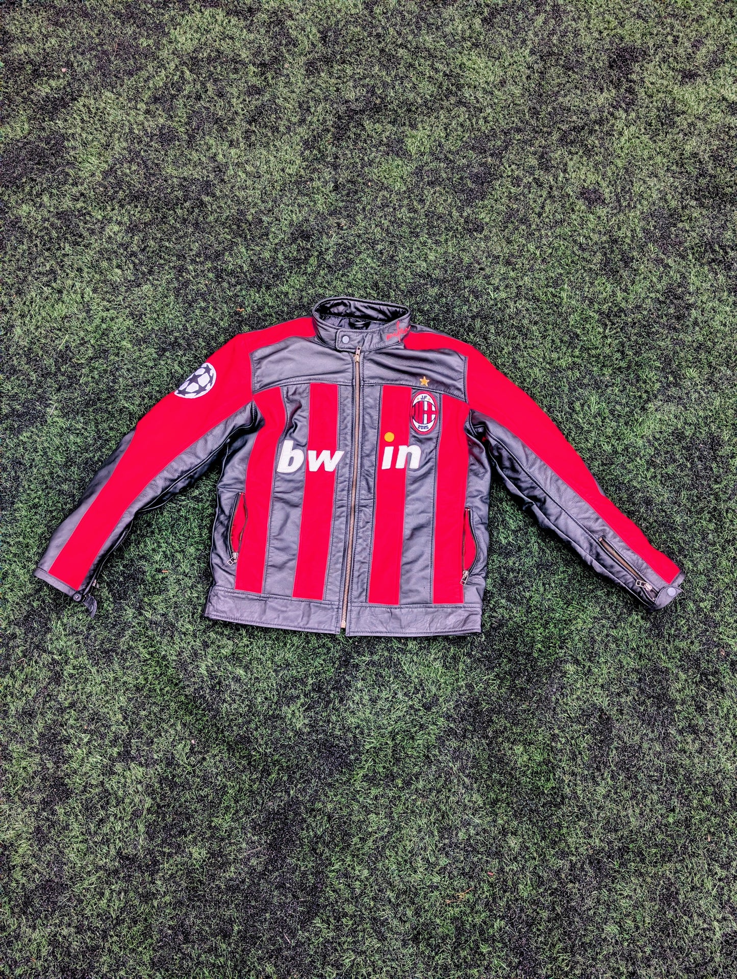 "Prime AC Milan" Inspired Leather Jacket - Jogo Funcional